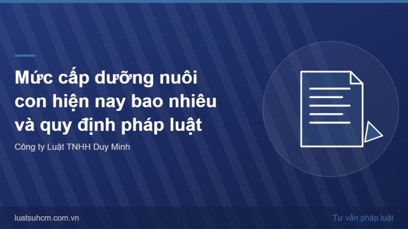 Mức cấp dưỡng nuôi con hiện nay bao nhiêu và quy định pháp luật