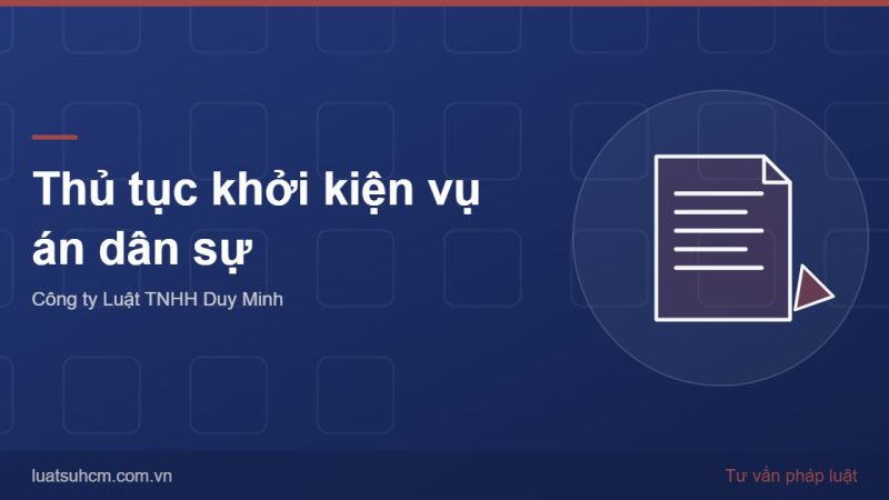 Thủ tục khởi kiện vụ án dân sự
