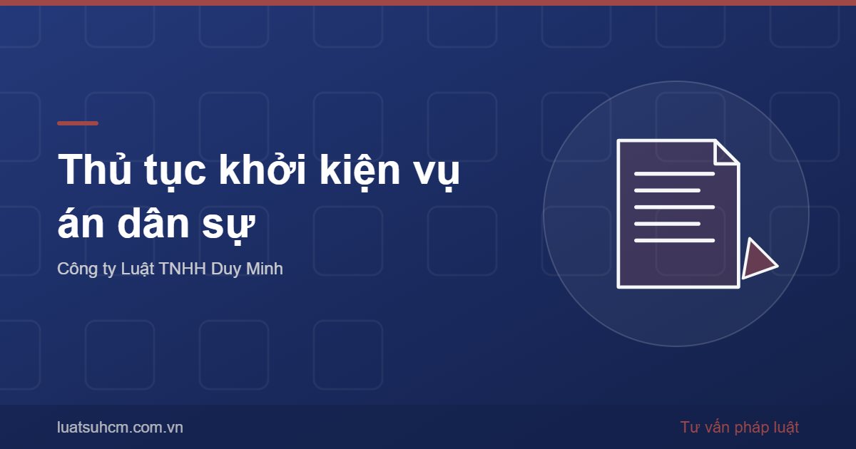 Thủ tục khởi kiện vụ án dân sự